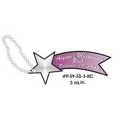 Star Banner Promotional Line Key Chain w/ Black Back (3 Square Inch)