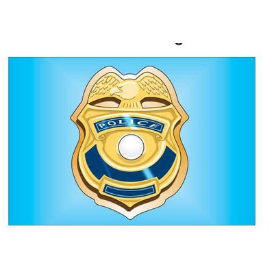 Police Badge Rectangle Badge w/ Bar Pin (2"x3")