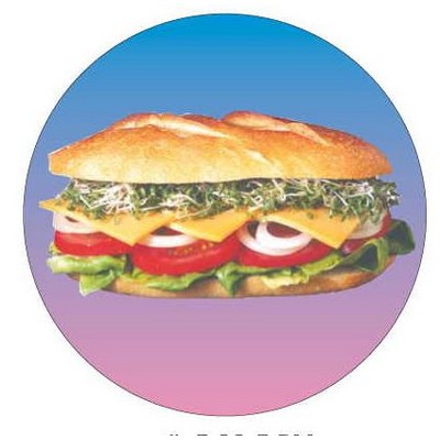 Sub Sandwich Round Metal Photo Magnet (2 1/2")