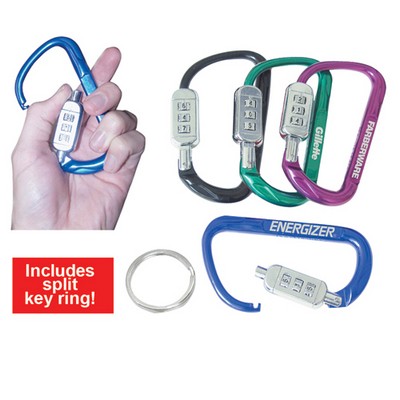 Forged Aluminum Carabiner Combination Lock