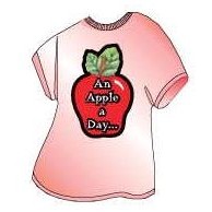 Apple w/ Daily Apple Slogan T-Shirt Mighty Mini Magnet