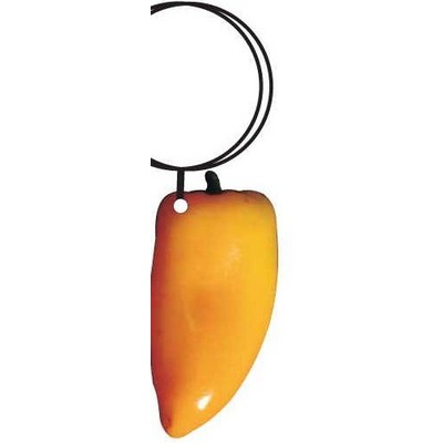 Yellow Chili Pepper Executive Keychain w/Mirrored Back (2 Square Inch)
