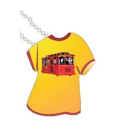 Cable Car Promotional T Shirt Key Chain w/ Black Back (4 Square Inch)