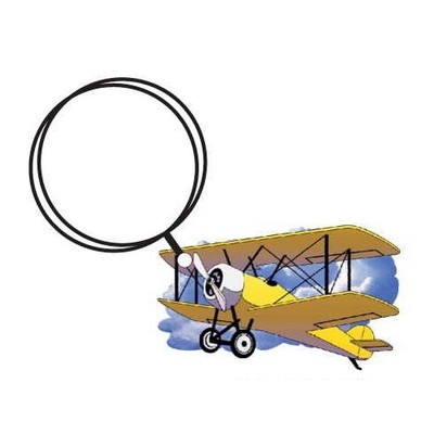 Yellow Bi-Plane Executive Keychain w/Mirrored Back (12 Square Inch)