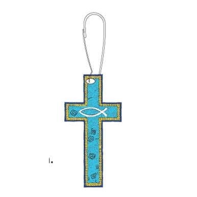 Blue Cross Zipper Pull