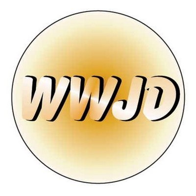 WWJD Round Metal Photo Magnet (2 1/2")
