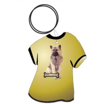 Eurasier Dog T Shirt Keychain w/Mirrored Back (4 Square Inch)
