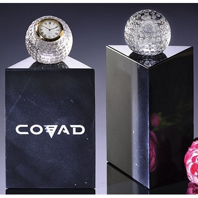 8" Genuine Marble Pillar Book Ends w/Crystal Golf Ball