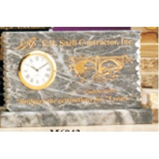 Large Gray Genuine Marble Broken Edge Creative Clock Award