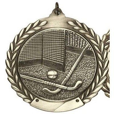 Medal, "Field Hockey" Die Cast - 2 3/4" Dia.