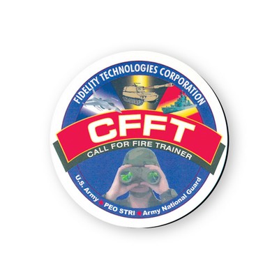 Coaster - 3.5" Round Full Color Hard Top Rubber Lined Coasters with 1/16" Thick Base