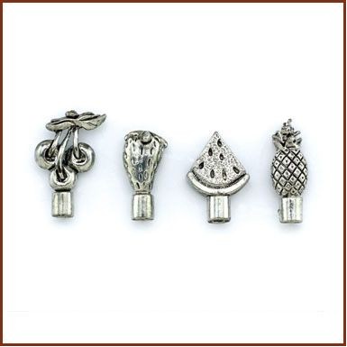 3" Stainless Steel Cocktail Pick W/ 3/4" Topper (Set of 4)