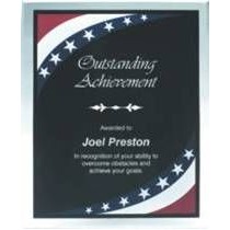 Acrylic Stars & Stripes Plaque w/ Black Center - 8"x10"