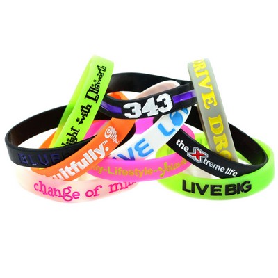 ½" Color-Filled Silicone Wristband