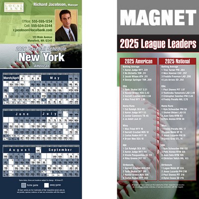 New York (American) Pro Baseball Schedule Magnet (3 1/2"x8 1/2")