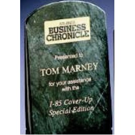 Black Genuine Marble Book Shape Plaque (4"x6")
