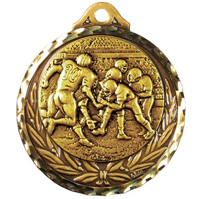 Stock Diamond Struck Medal (Football) 2 3/4"