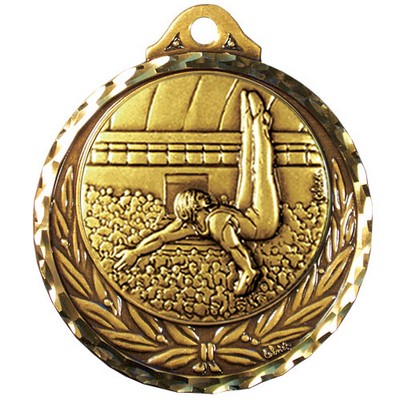Stock Diamond Struck Medal (Gymnastics Male) 2 3/4"