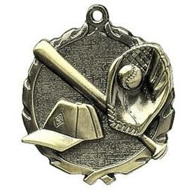Medal, "Baseball" - 1 3/4" Wreath Edging