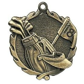 Medal, "Golf" Wreath - 2 1/2" Dia.