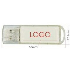 Transparent USB Drive w/Clip End