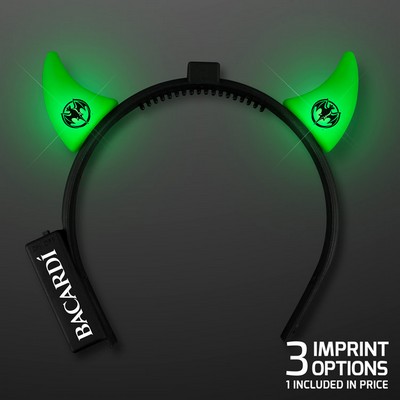 Light Up Green Devil Horns - PRINTED