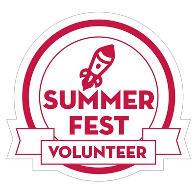 Occasion Roll Label | Circle | 1 5/8" x 1 3/4" | Scalloped Edge w/Banner | White Gloss Paper