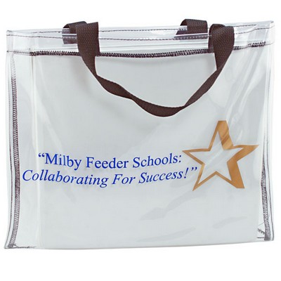 Clear Vinyl Tote Bag w/Gusset (14 1/2"x11")