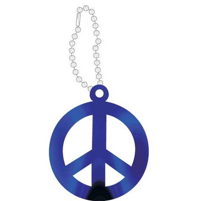 Peace Sign Promotional Line Key Chain w/ Black Back (10 Square Inch)