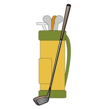 Golf Bag Magnet w/ Full Magnetic Back (10 Square Inch)
