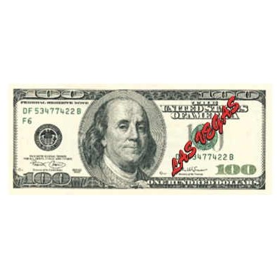 Las Vegas $100 Bill Magnet w/ Full Magnetic Back (10 Square Inch)