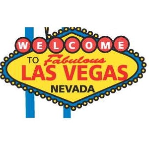 Las Vegas Sign Magnet w/ Full Magnetic Back (10 Square Inch)