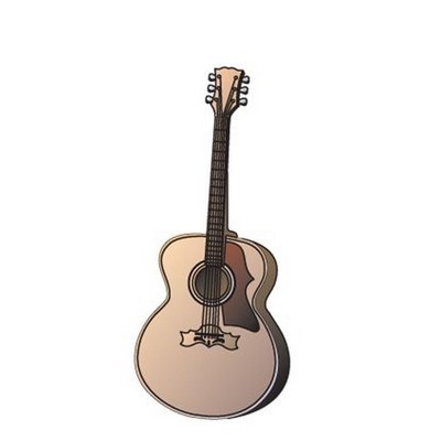 Acoustic Guitar Promotional Magnet w/ Strip Magnet (10 Square Inch)