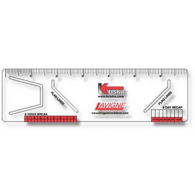 .040 Clear Plastic Logbook Ruler, Stock Shape LBR1 (2"x7.13"), Spot Color
