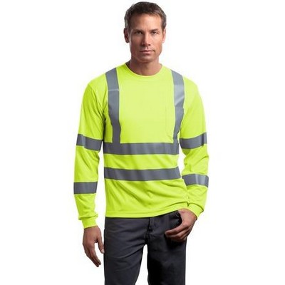 CornerStone® - ANSI 107 Class 3 Long Sleeve Snag-Resistant Reflective T-Shirt.