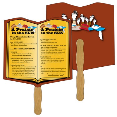 Open Book Fast Hand Fan (2 Sides) 1 Day