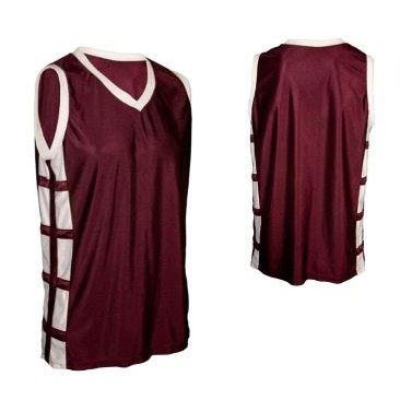 Adult Cool Mesh Jersey Shirt w/ Contrast Criss Cross Side Panel & Piping