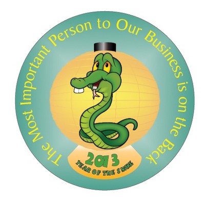 Chinese New Year/Year of the Snake Round Photo Hand Mirror (2½" Diameter)
