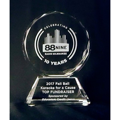 3" Petite Round Faceted Crystal Award