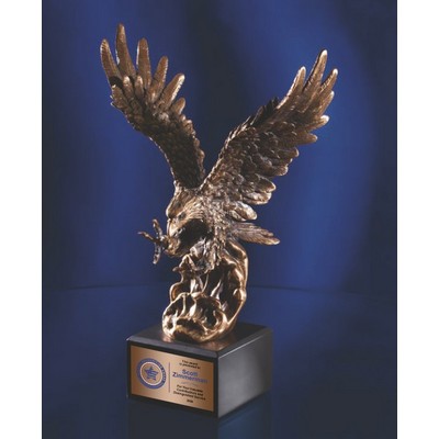 14" Bronze Eagle Landing