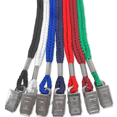 1/4" Wide Round Lanyard w/Bulldog Clip (non-printed)
