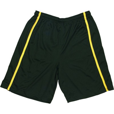 Adult Athletic Dazzle Short w/9" Inseam & Contrast Piping