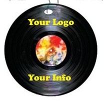 33 RPM LP/Album Zipper Pull w/ Black Back & Metal Clip (1.5 Square Inch)