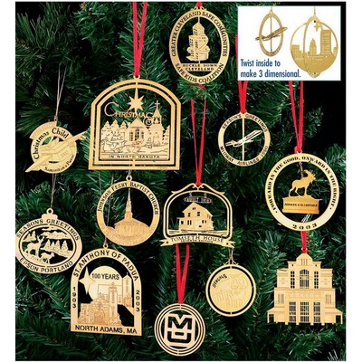 0.4 MM Custom 24K Gold Plated Ornament (2")