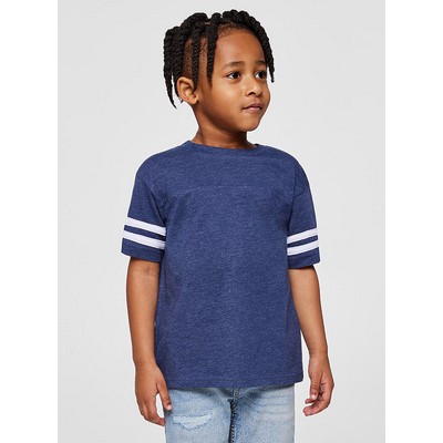 Rabbit Skins Toddler Football Crew Neck Short Sleeve Fine Jersey Football T-Shirt