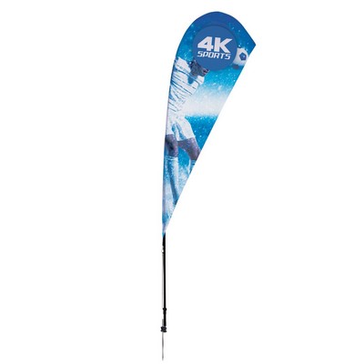 8' Streamline Teardrop Sail Sign Flag - 1-Sided with Spike