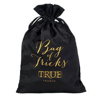 Ribbon Spacious Satin Drawstring Pouch