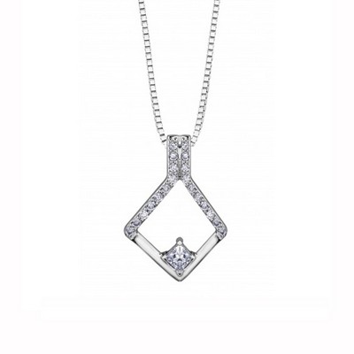 Canadian Diamond Kite Pendant in 10K White Gold (0.2 CT WT)