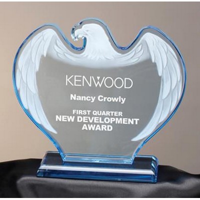 Frosted Acrylic Eagle - Clear/Blue Frost - 8-5/8" x 9-1/4"