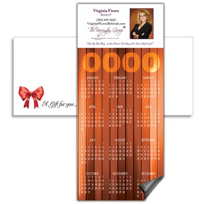 Magnetic Calendar with Envelope - Tangerine